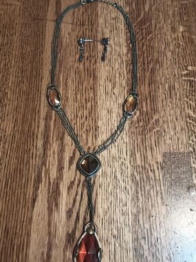 Elegant 5X Brand Coppertone Jewelry Set - Necklace & Matching Earrings